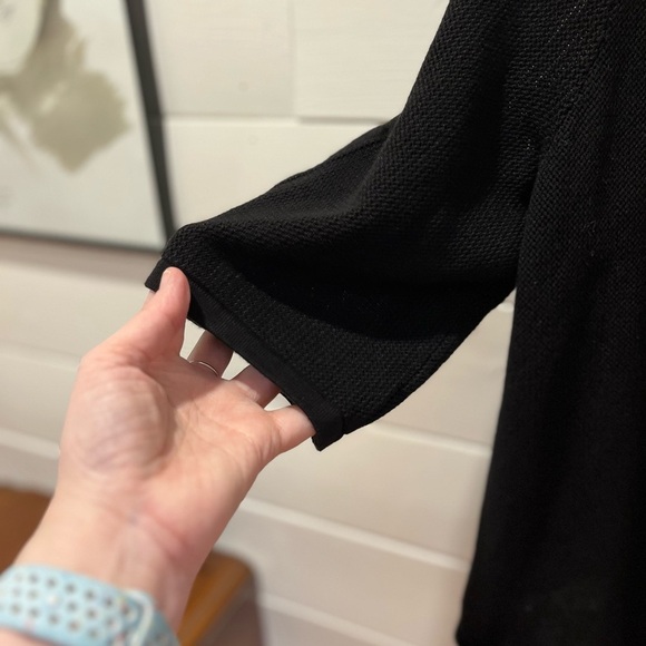 🖤 CLAIRE FRANCE – Cardigan noir léger à manches 3/4 – Taille 1X - Picture 7 of 8